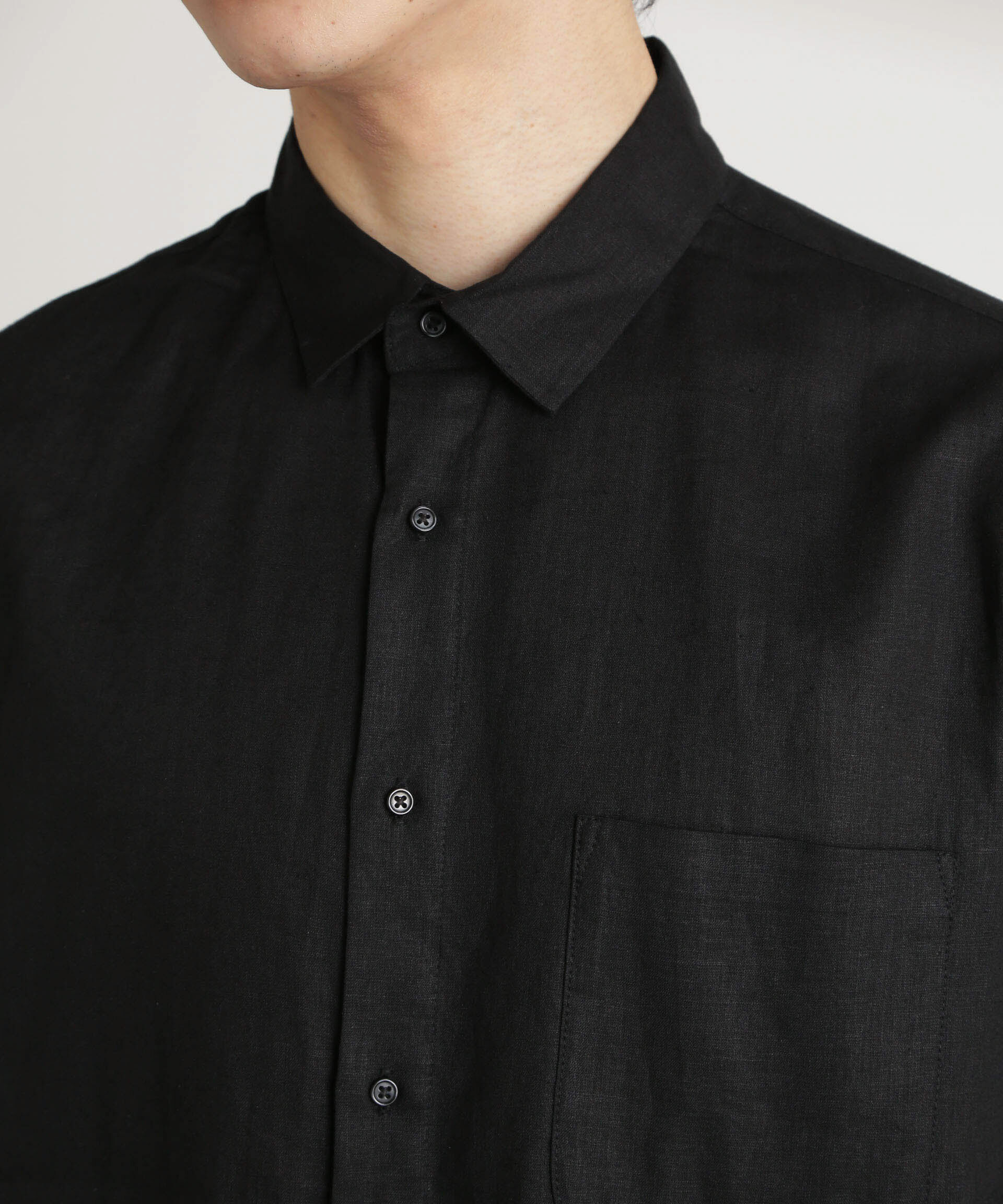 nano･universe「アンチスメルリネン レギュラーカラー 半袖」|シャツ・ブラウス|