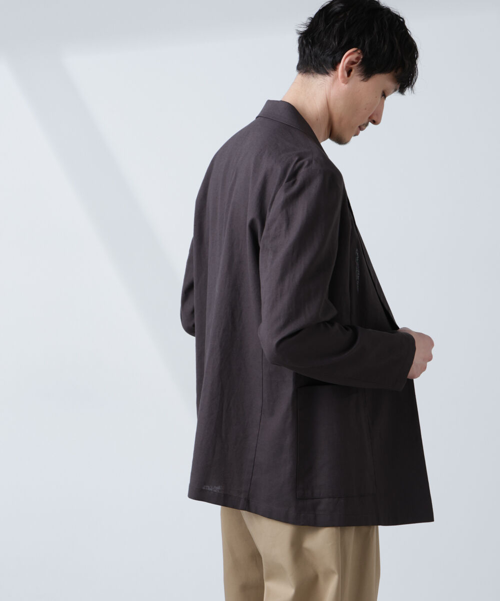 nano･universe「「BELGIUM LINEN FABRICS」リネンコットンダブルジャケット(セットアップ可)」|テーラードジャケット|