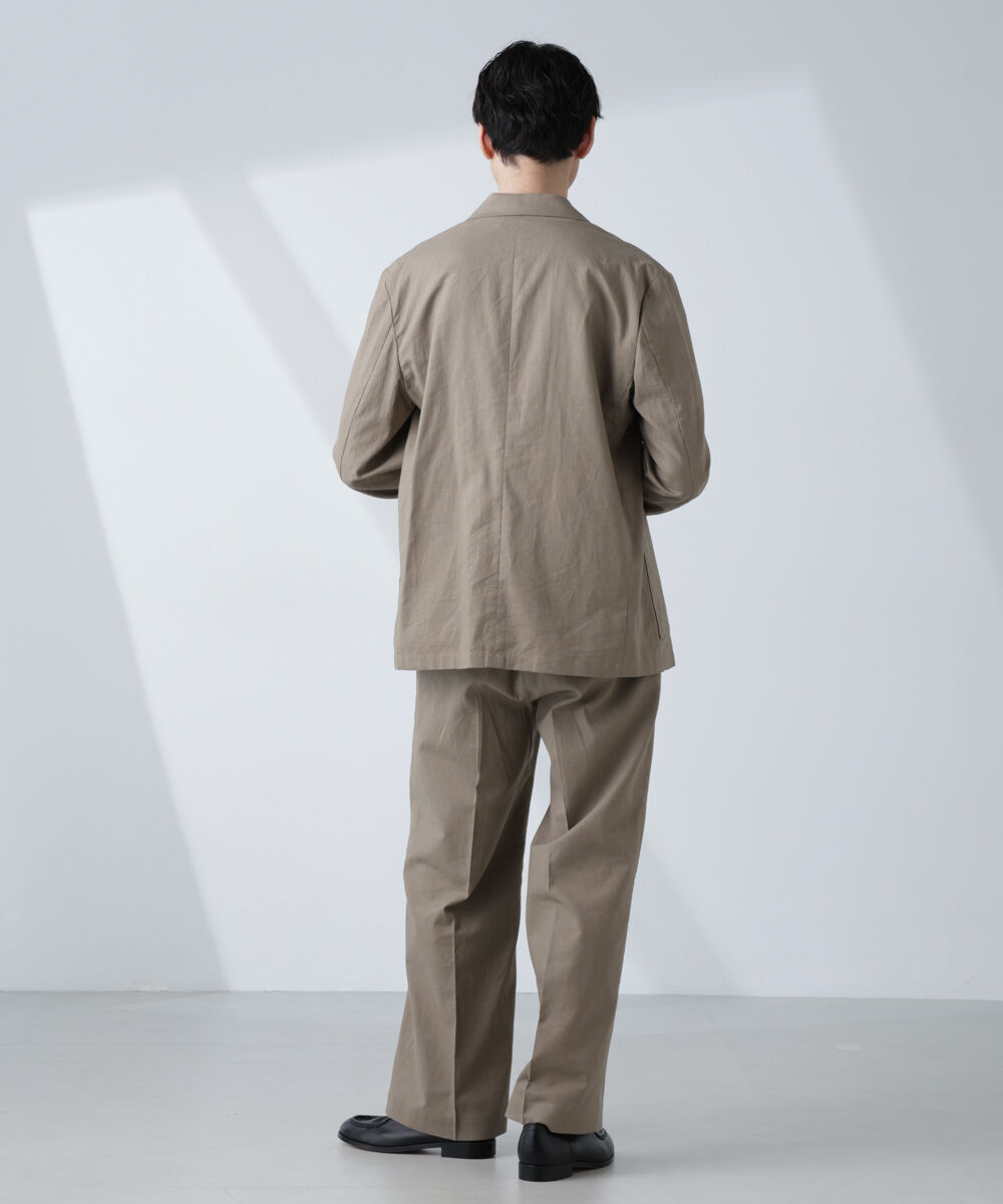 nano･universe「「BELGIUM LINEN FABRICS」リネンコットンダブルジャケット(セットアップ可)」|テーラードジャケット|