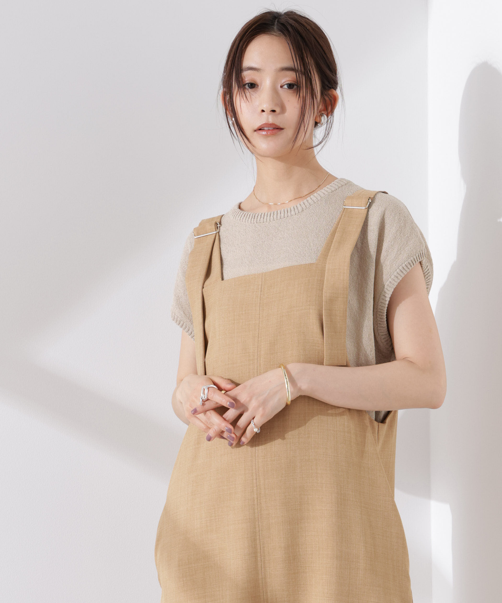 nano･universe「バックスリットシアーニットプルオーバー」|ニット・セーター|ベージュ