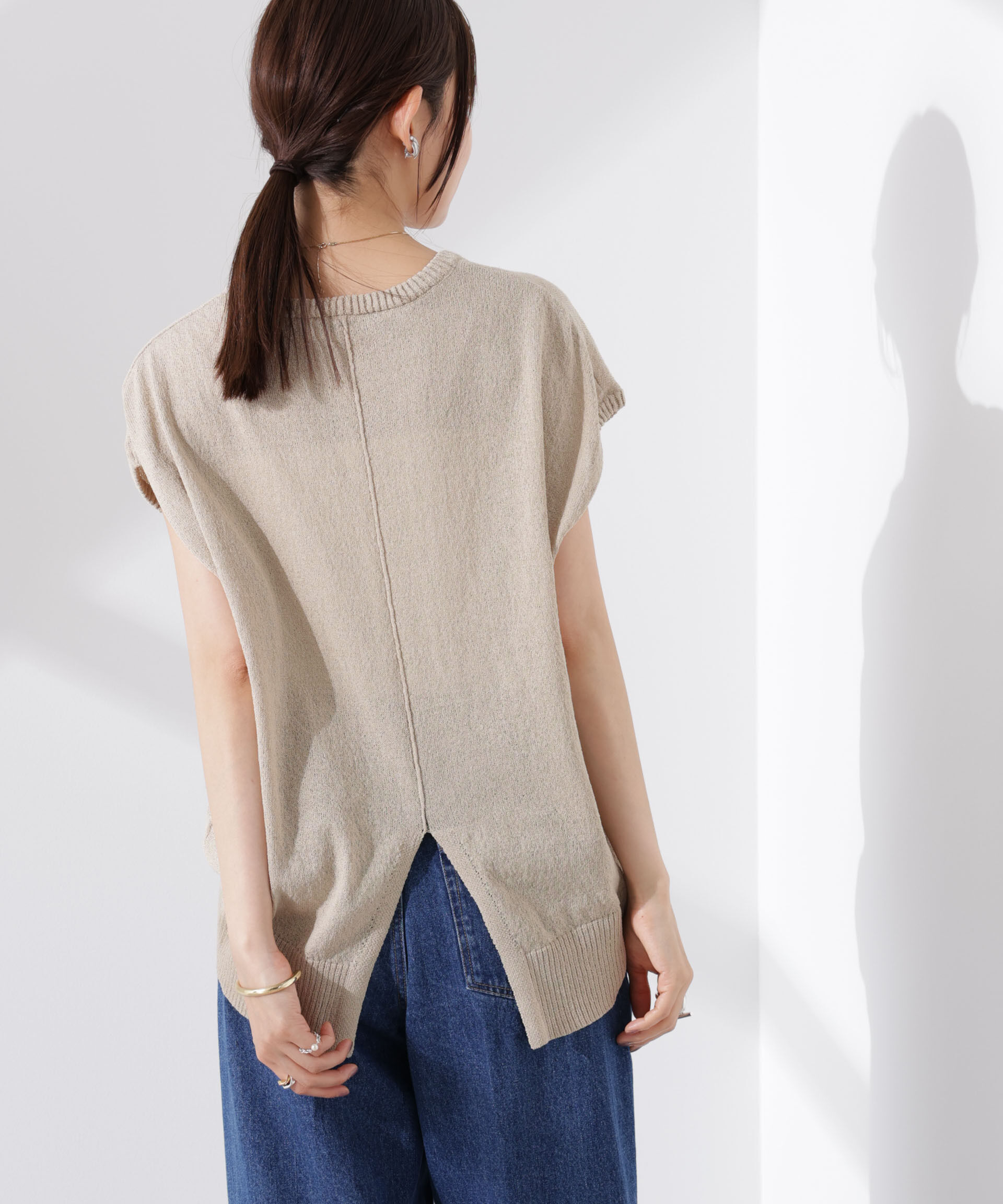 nano･universe「バックスリットシアーニットプルオーバー」|ニット・セーター|