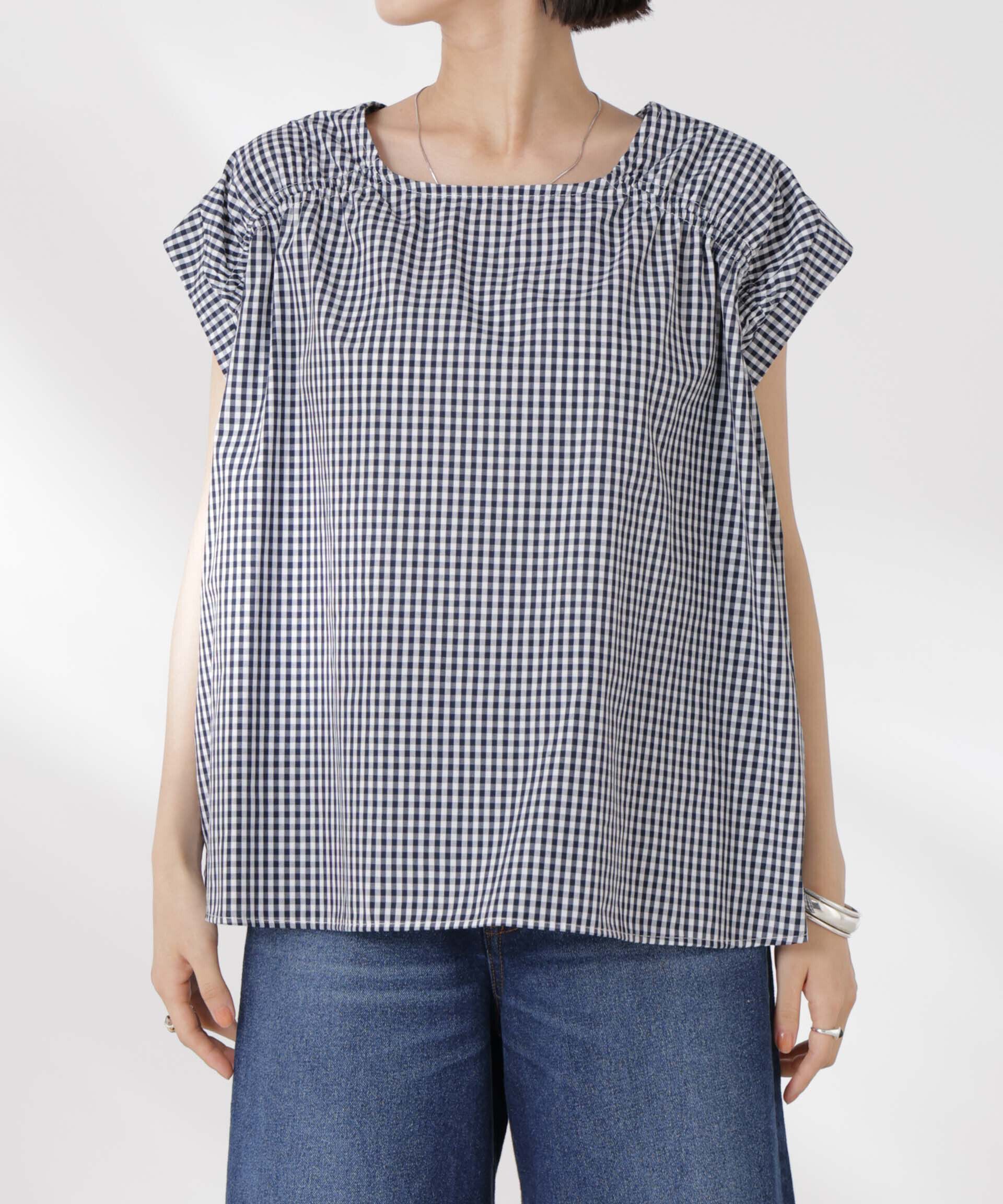 nano･universe「前後2wayギャザーデザインブラウス」|シャツ・ブラウス|