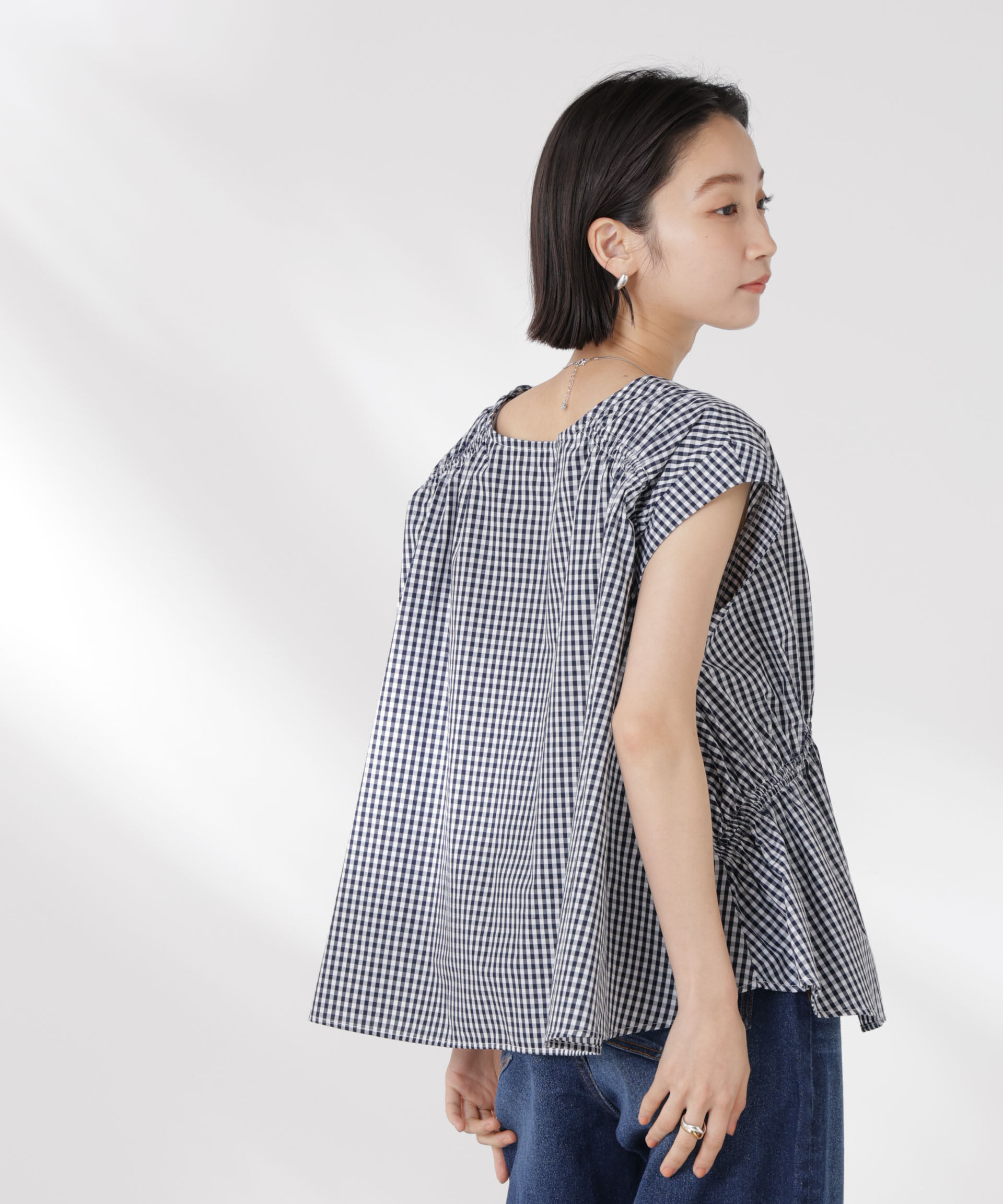 nano･universe「前後2wayギャザーデザインブラウス」|シャツ・ブラウス|