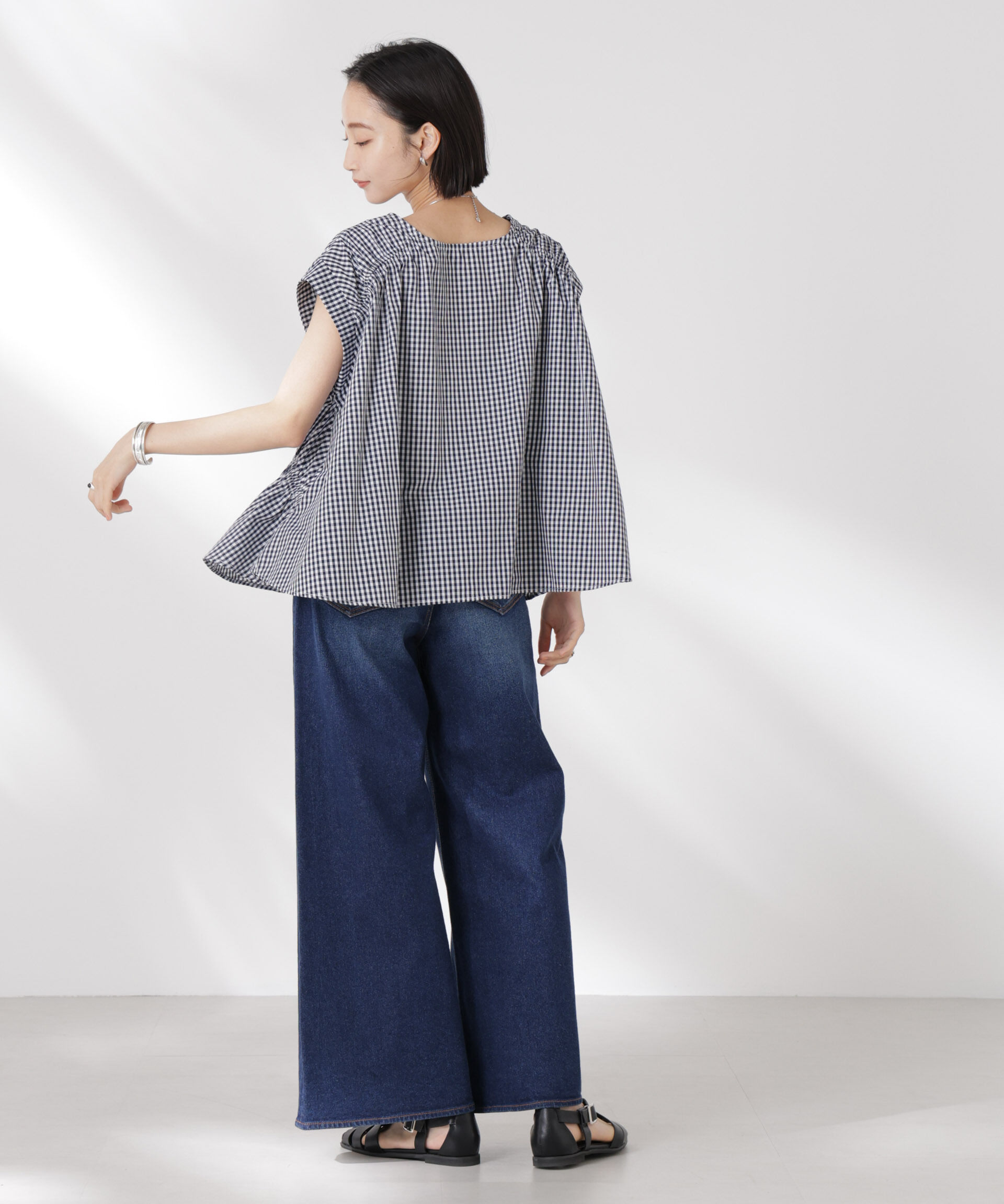 nano･universe「前後2wayギャザーデザインブラウス」|シャツ・ブラウス|