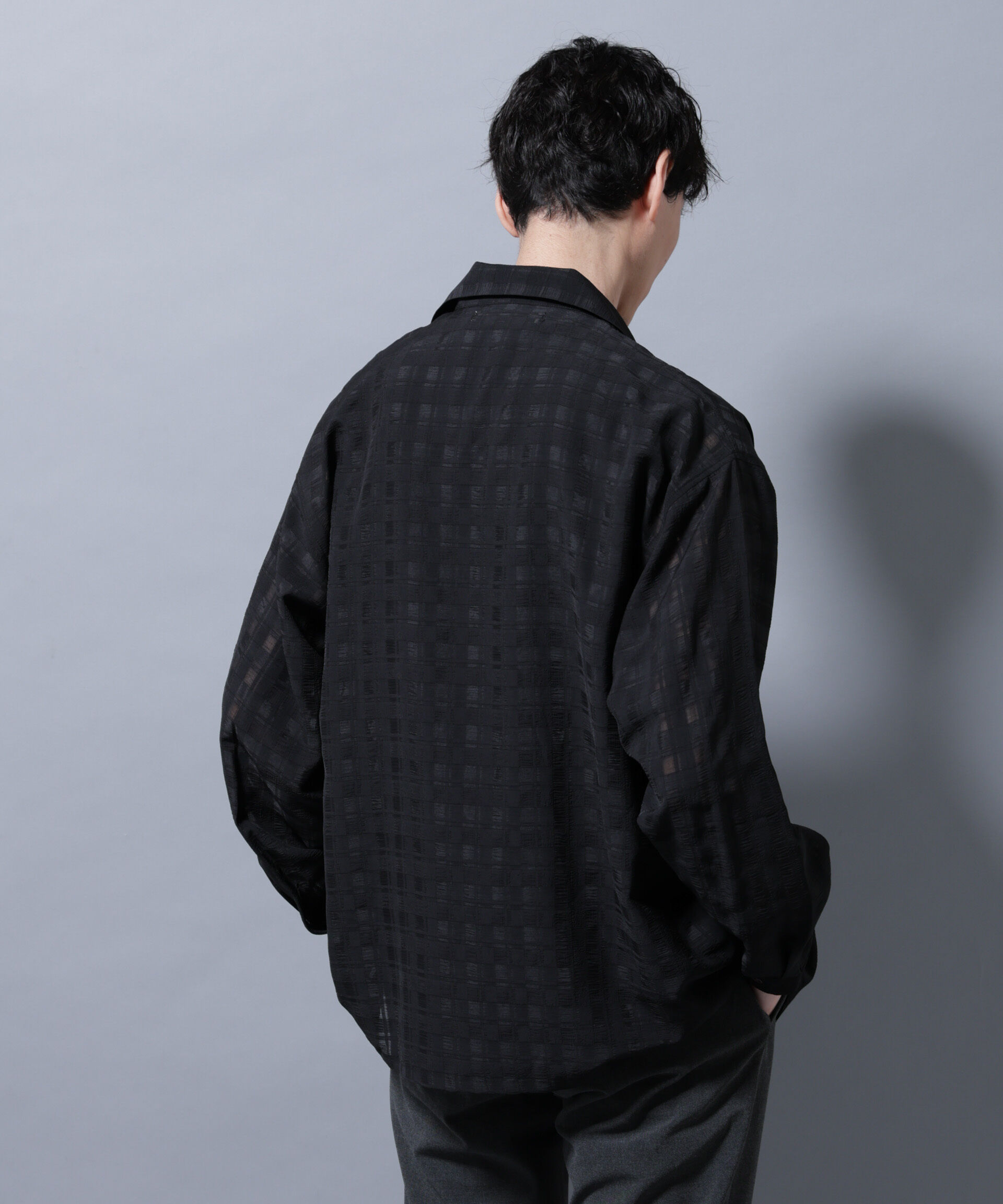 nano･universe「シースルーチェックシャツ 長袖」|シャツ・ブラウス|