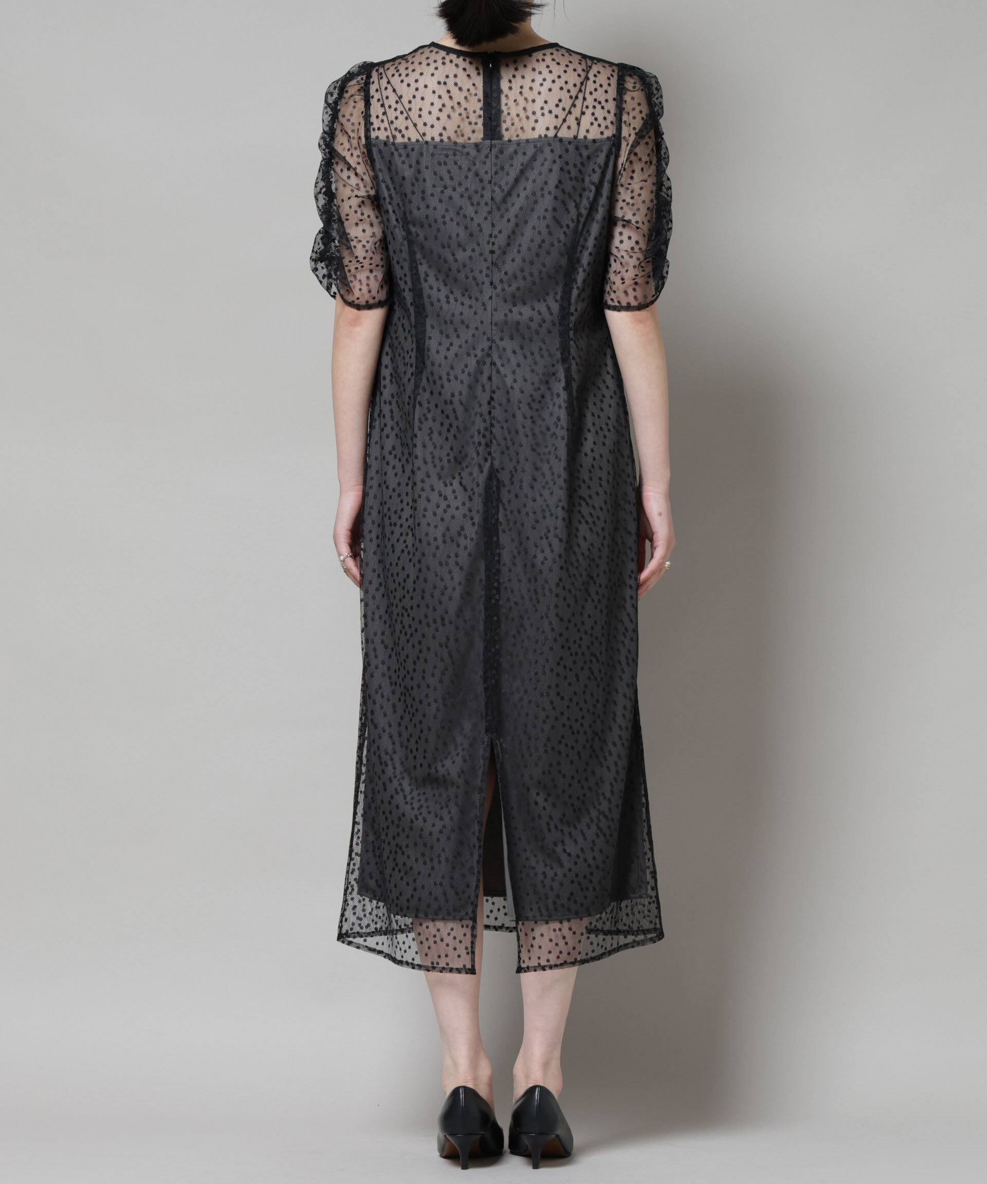 nano･universe「troisiemechaco/ドットチュールジャガードワンピース」|ワンピース|