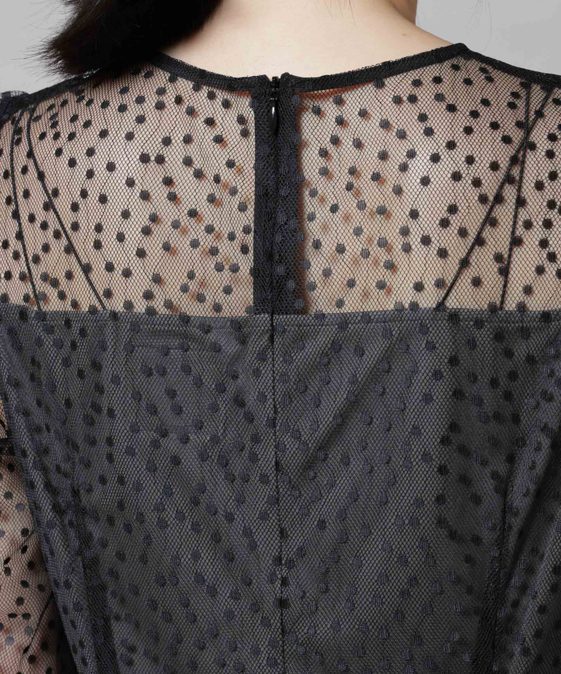 nano･universe「troisiemechaco/ドットチュールジャガードワンピース」|ワンピース|