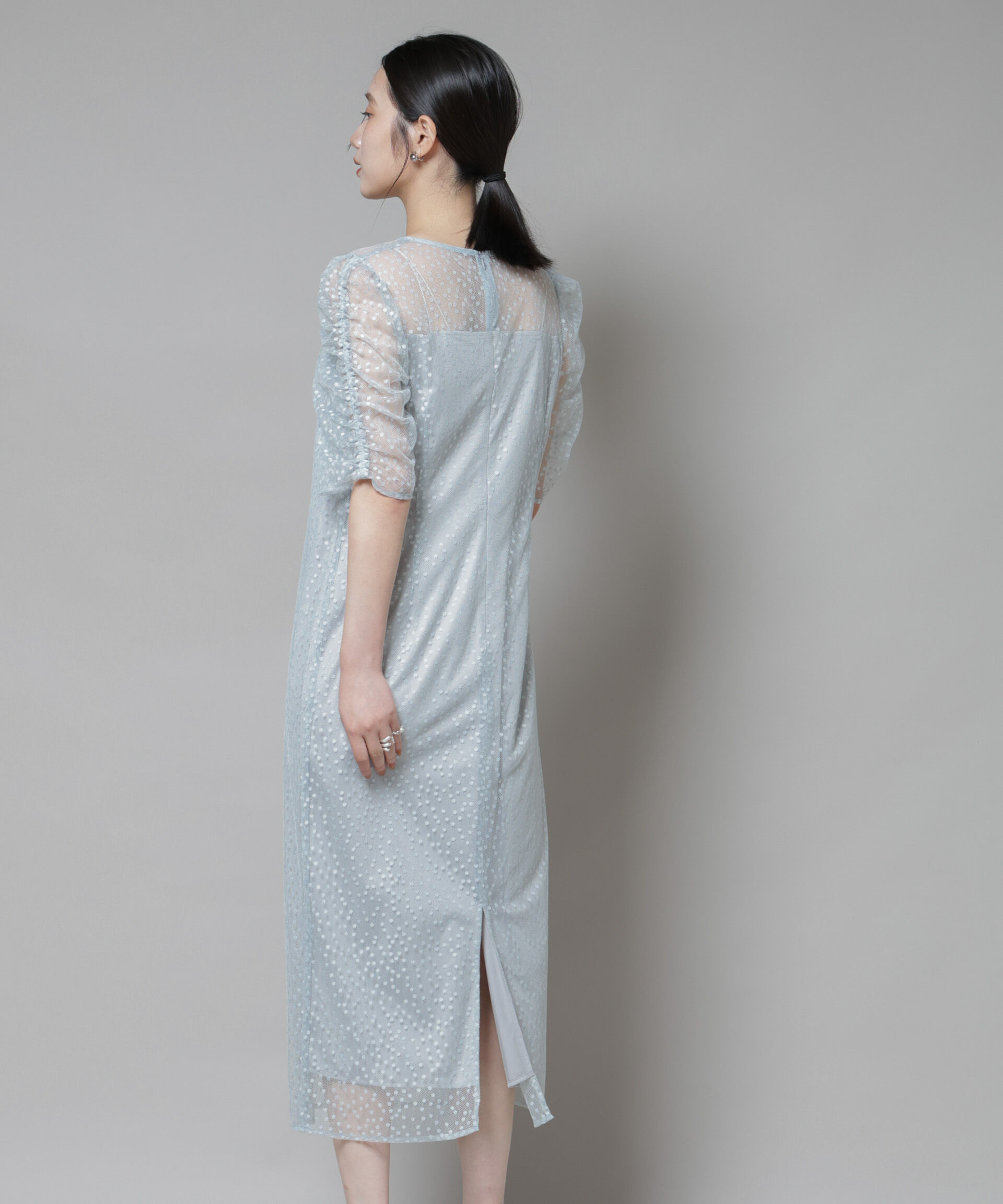 nano･universe「troisiemechaco/ドットチュールジャガードワンピース」|ワンピース|