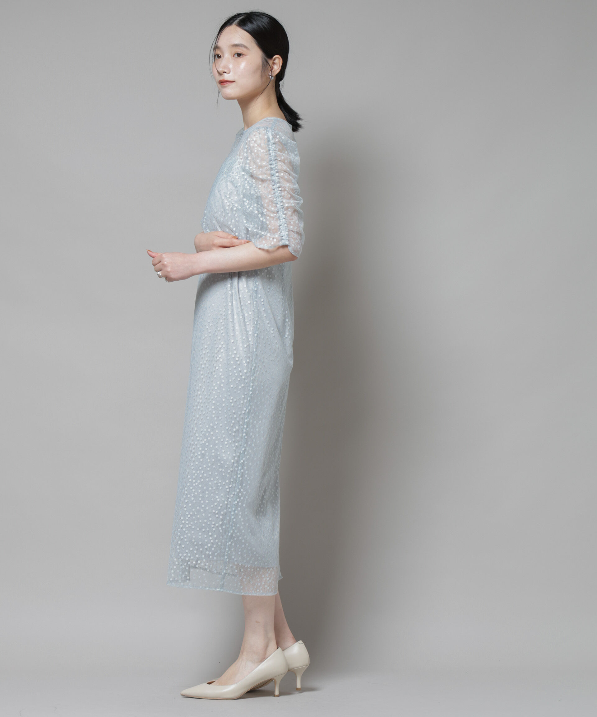 nano･universe「troisiemechaco/ドットチュールジャガードワンピース」|ワンピース|