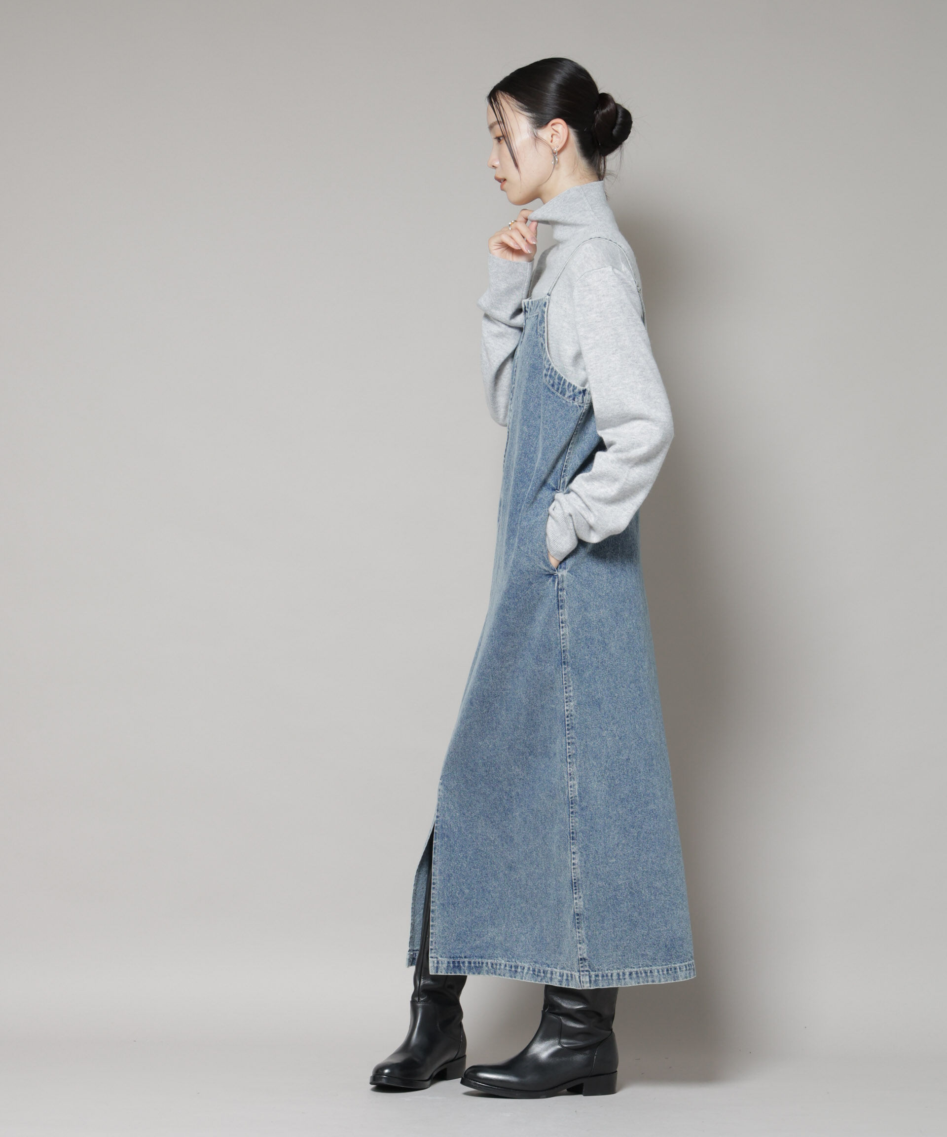 nano･universe「前後2wayデニムキャミソールワンピース」|ワンピース|