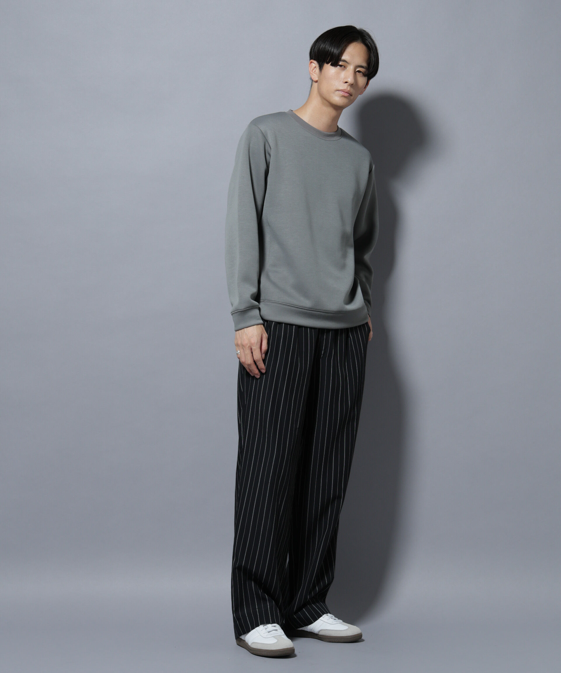 nano･universe「パネルダンボールプルオーバー 長袖(セットアップ可)」|Tシャツ・カットソー|