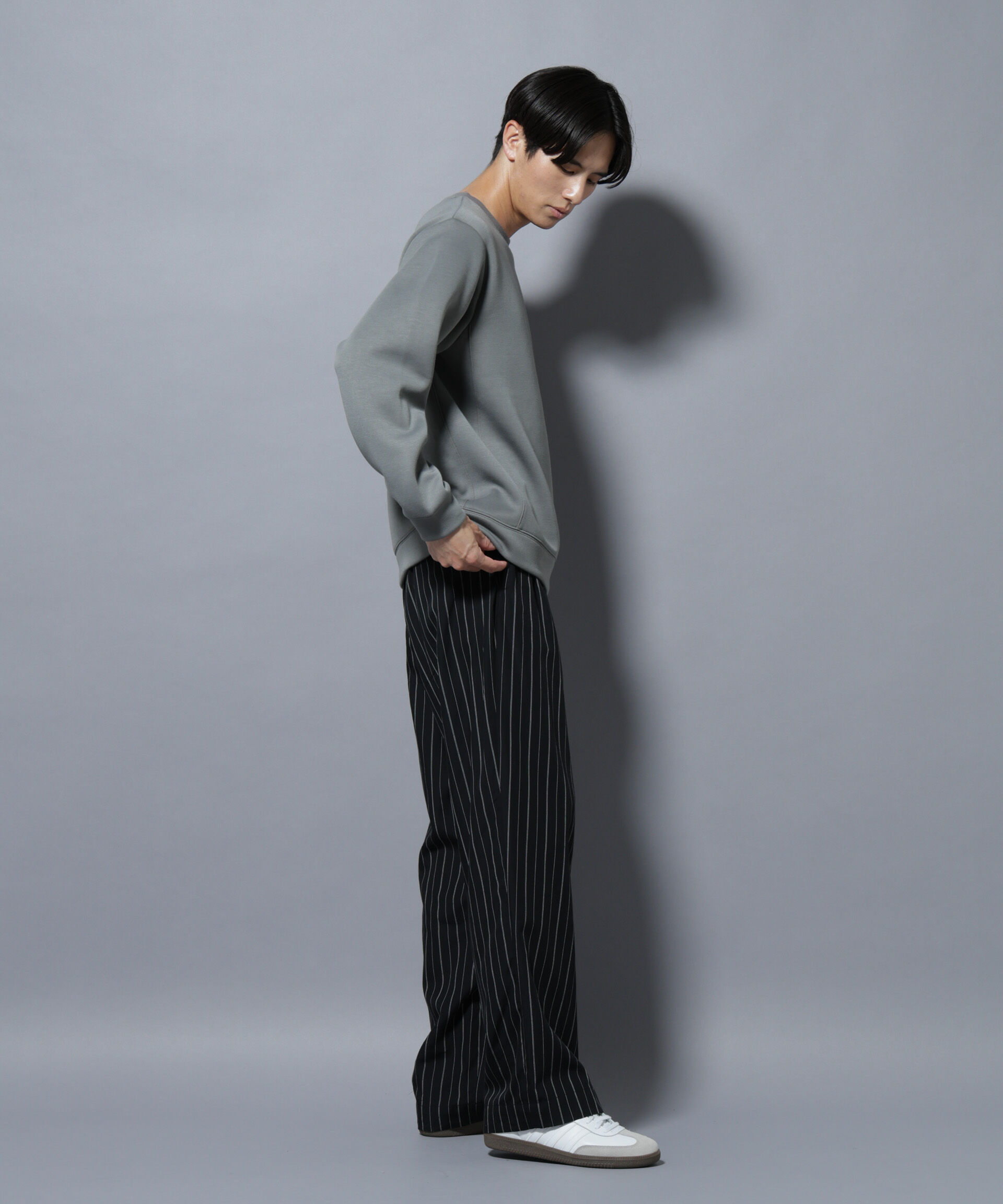 nano･universe「パネルダンボールプルオーバー 長袖(セットアップ可)」|Tシャツ・カットソー|