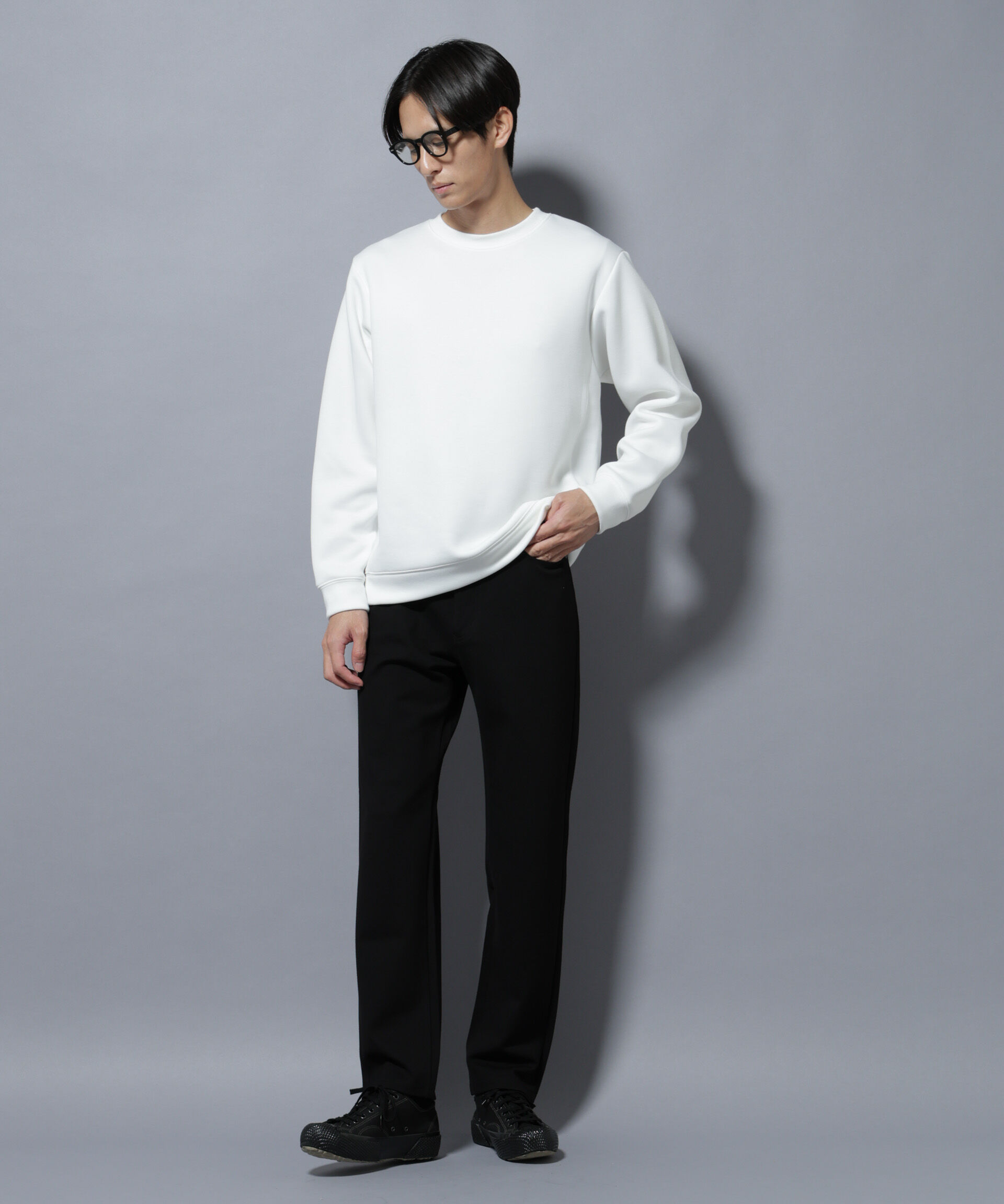 nano･universe「パネルダンボールプルオーバー 長袖(セットアップ可)」|Tシャツ・カットソー|