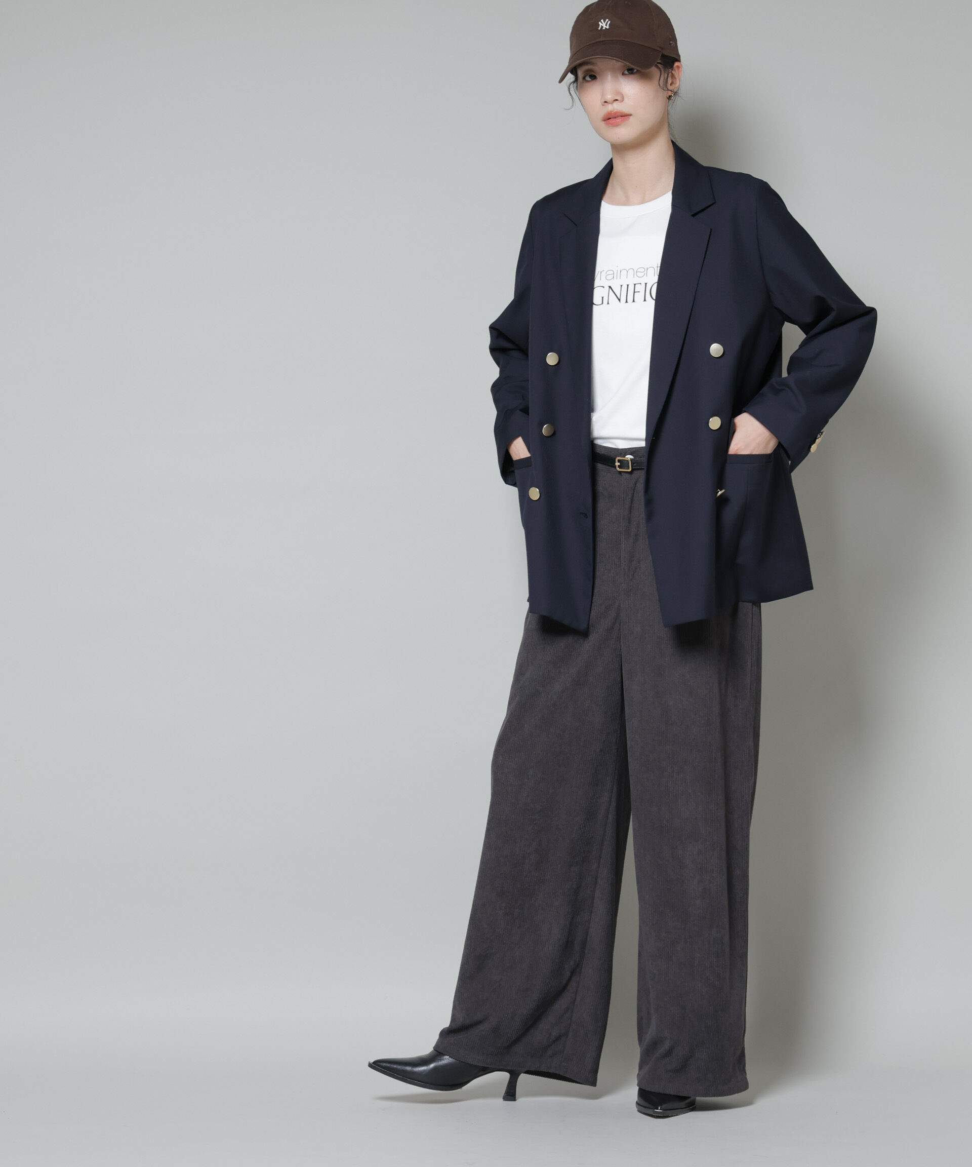 nano･universe「ソフトコーデュロイストレートパンツ」|チノ|