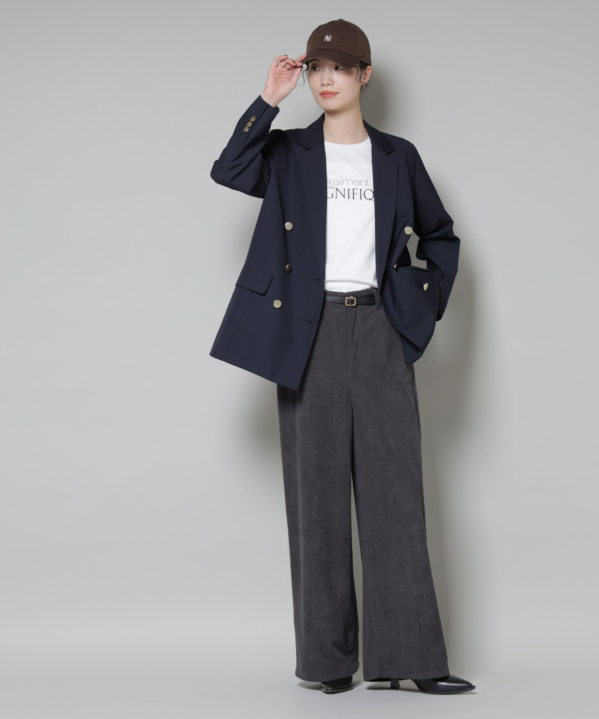 nano･universe「ソフトコーデュロイストレートパンツ」|チノ|