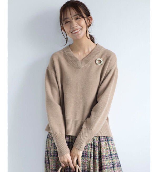 組曲「【8色展開・手洗い可】ウールカシミヤミックス Vネックニット」|ニット・セーター|