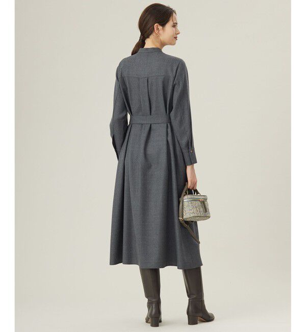 自由区「ウールジョーゼットシャツ ワンピース」|ワンピース|