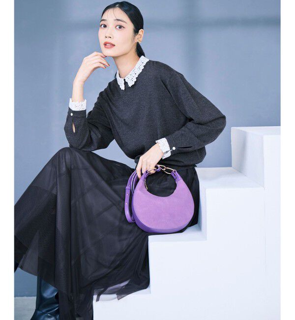 23区「【洗える】エンブロイダリー フラワーレースコンビ ニット」|ニット・セーター|