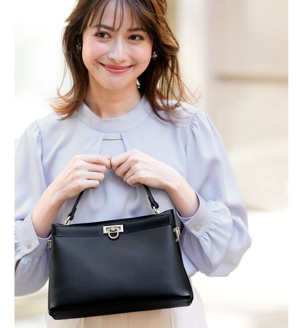 ANY SIS「【2WAY】スクエアミディトート バッグ」|ハンドバッグ|ブラック