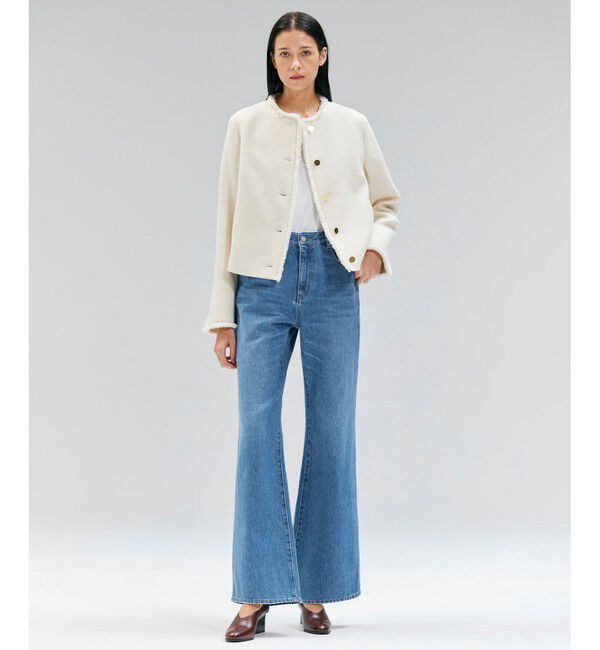 BEIGE,「【Oggi 10月号掲載】MULLIN / ウールツイードメタルボタンノーカラージャケット」|ノーカラージャケット|