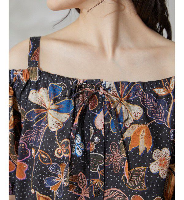 GRACE CONTINENTAL「バティックプリントオフショルトップ」|Tシャツ・カットソー|