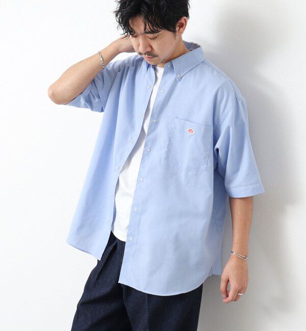 NOLLEY'S goodman「【DANTON/ダントン】DOT BUTTON B.D. SHIRT SS 25SS」|シャツ・ブラウス|ブルー