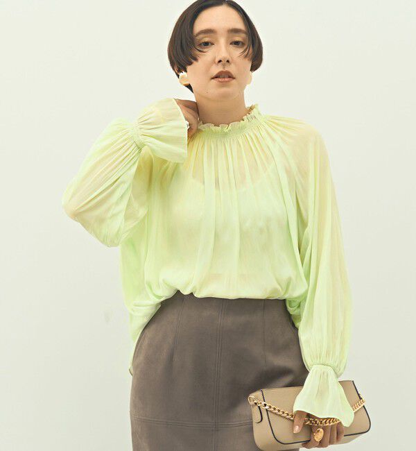NOLLEY'S「ウォッシャブル2WAY割繊衿フリルブラウス」|シャツ・ブラウス|