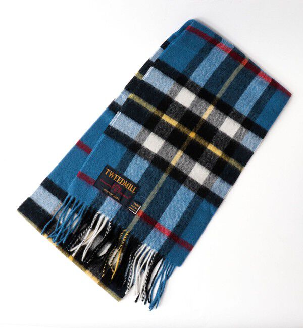 NOLLEY'S goodman「【TWEEDMILL/ツイードミル】Lambswool Muffler Check 25」|マフラー|ブルー系1