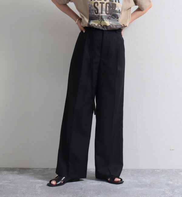 fredy emue「ベルト付きタックパンツ」|スラックス|