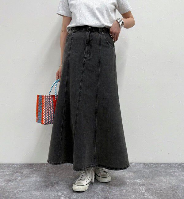 fredy emue「デニムフレアスカート」|スカート|ブラック