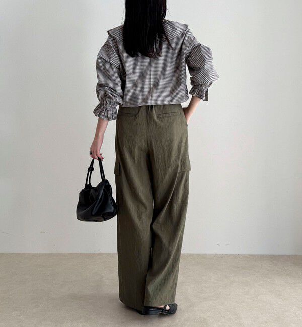 fredy emue「チェックフリルカラーブラウス」|シャツ・ブラウス|