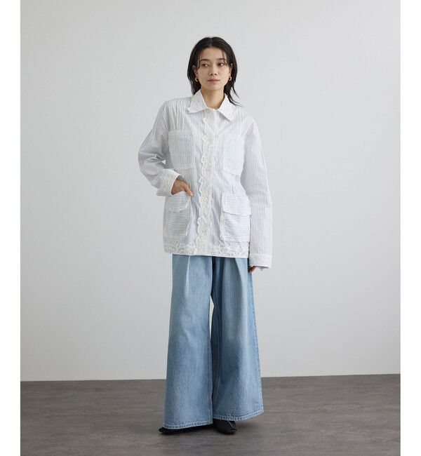 SALON adam et rope'「【WEB限定】フロントタックデニムパンツ」|デニム|