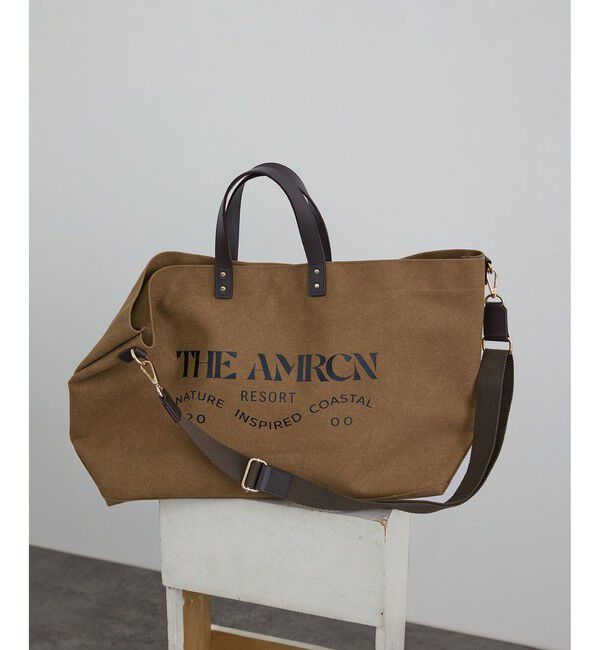 SALON adam et rope'「【Americana（アメリカーナ） for SALON】キャンバス2WAYトート」|トートバッグ|キャメル系(26)