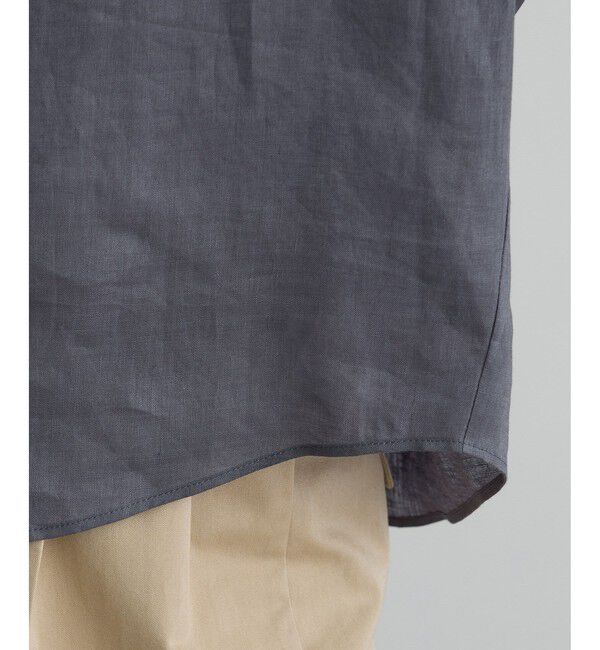 SALON adam et rope'「GENTLE LINEN クロップドギャザーブラウス」|シャツ・ブラウス|