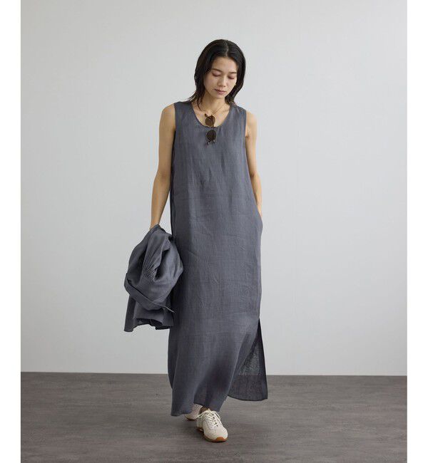 SALON adam et rope'「GENTLE LINEN ノースリーブワンピース」|ワンピース|
