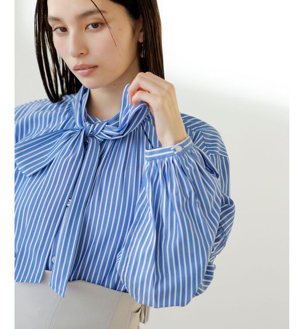 VIS「【洗える】アソートボウタイブラウス(デニム＆シャツ)」|シャツ・ブラウス|
