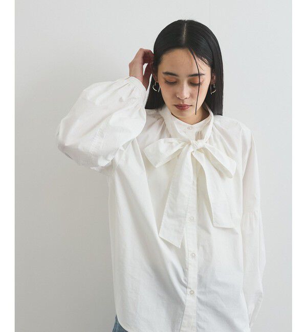 VIS「【洗える】アソートボウタイブラウス(デニム＆シャツ)」|シャツ・ブラウス|