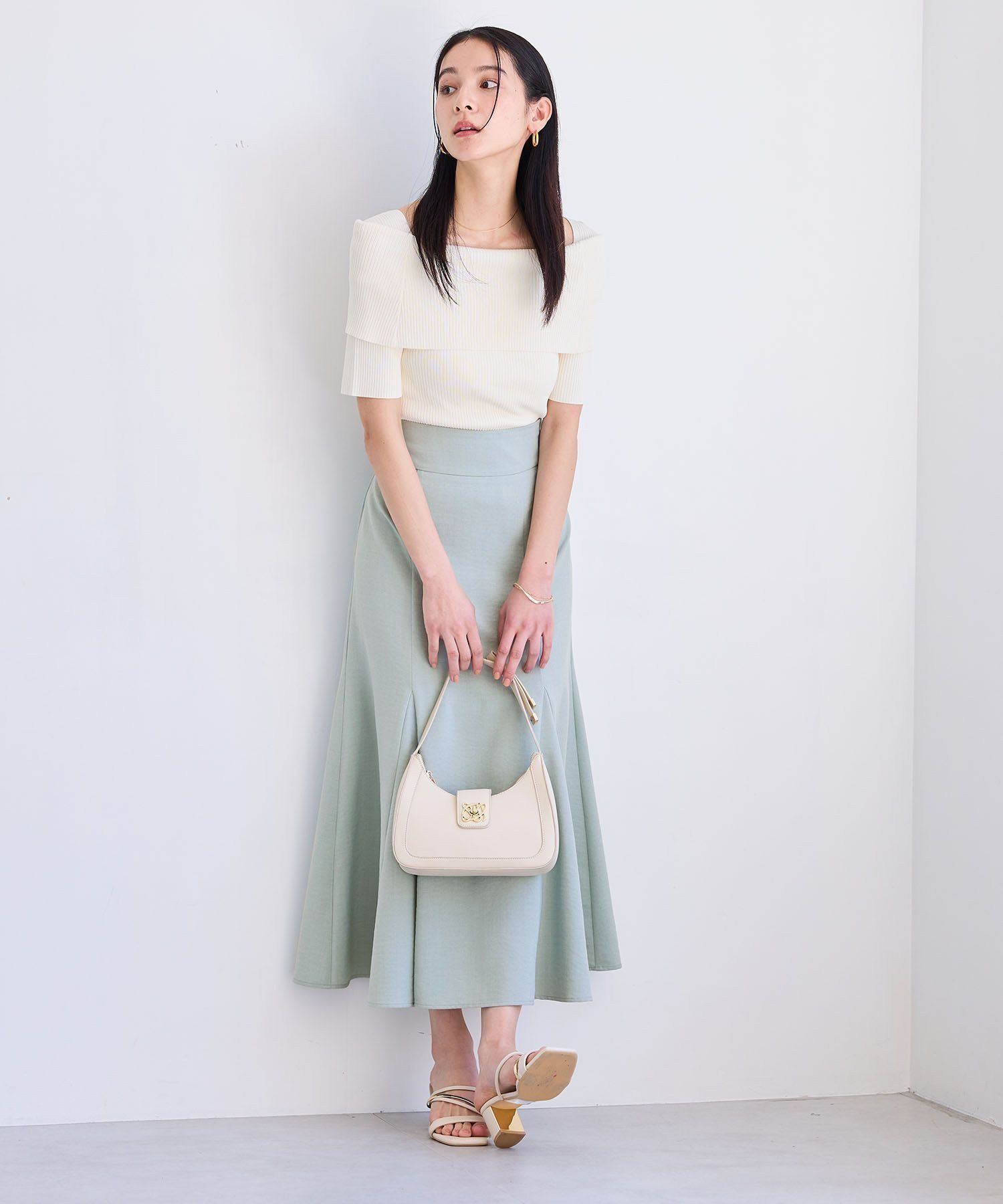 VIS「【美easy】リネンライクマーメイドスカート【洗える】【セットアップ対応】」|スカート|