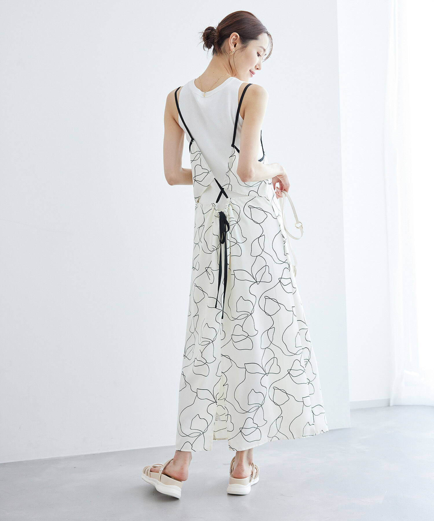 Rope&rsquo;Picnic「線画プリントキャミソールワンピース」|ワンピース|