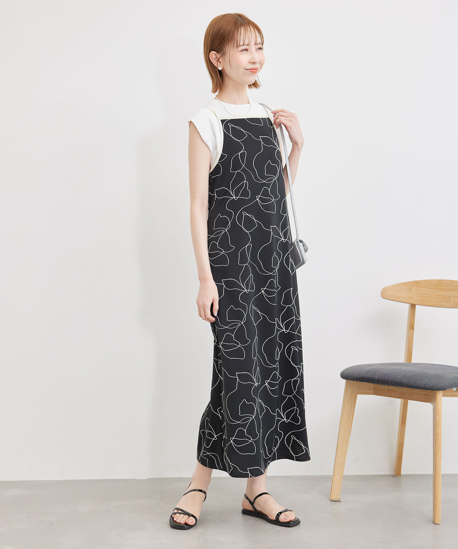 Rope&rsquo;Picnic「線画プリントキャミソールワンピース」|ワンピース|