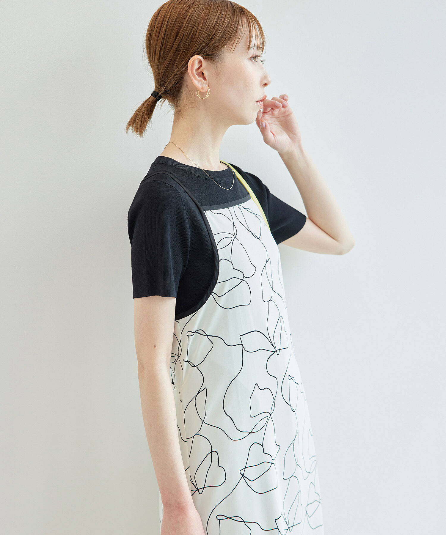 Rope&rsquo;Picnic「線画プリントキャミソールワンピース」|ワンピース|