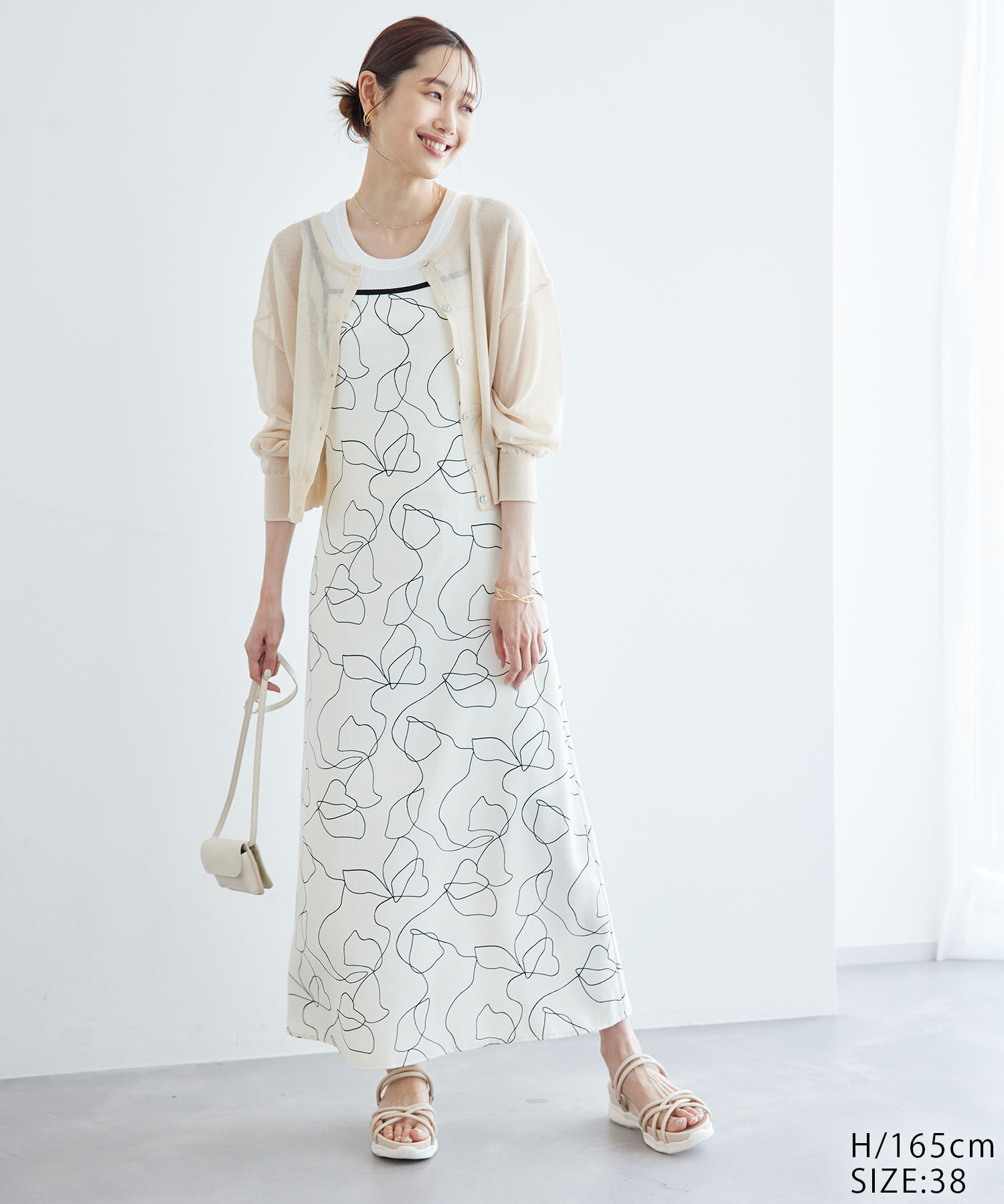 Rope&rsquo;Picnic「線画プリントキャミソールワンピース」|ワンピース|