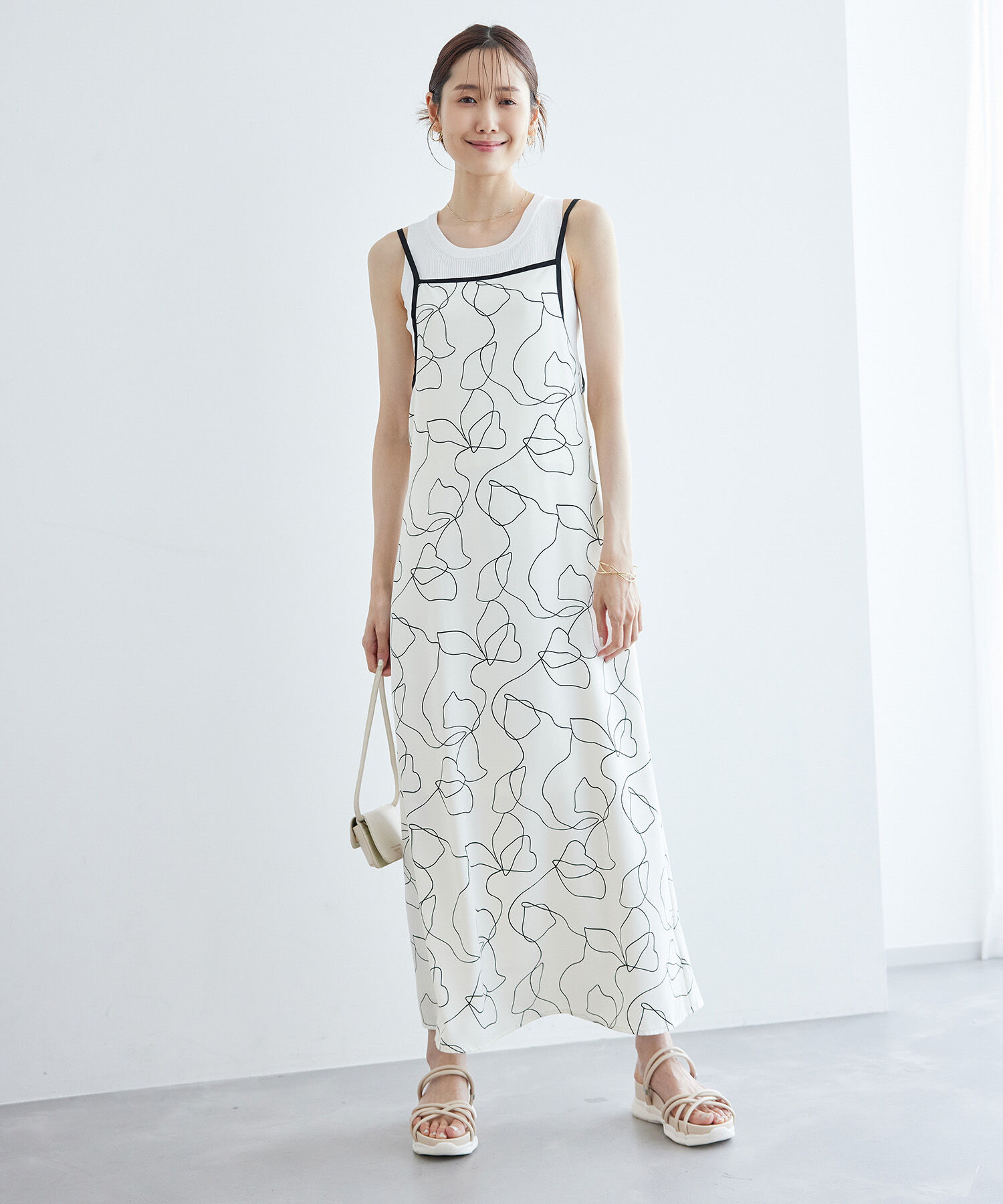 Rope&rsquo;Picnic「線画プリントキャミソールワンピース」|ワンピース|