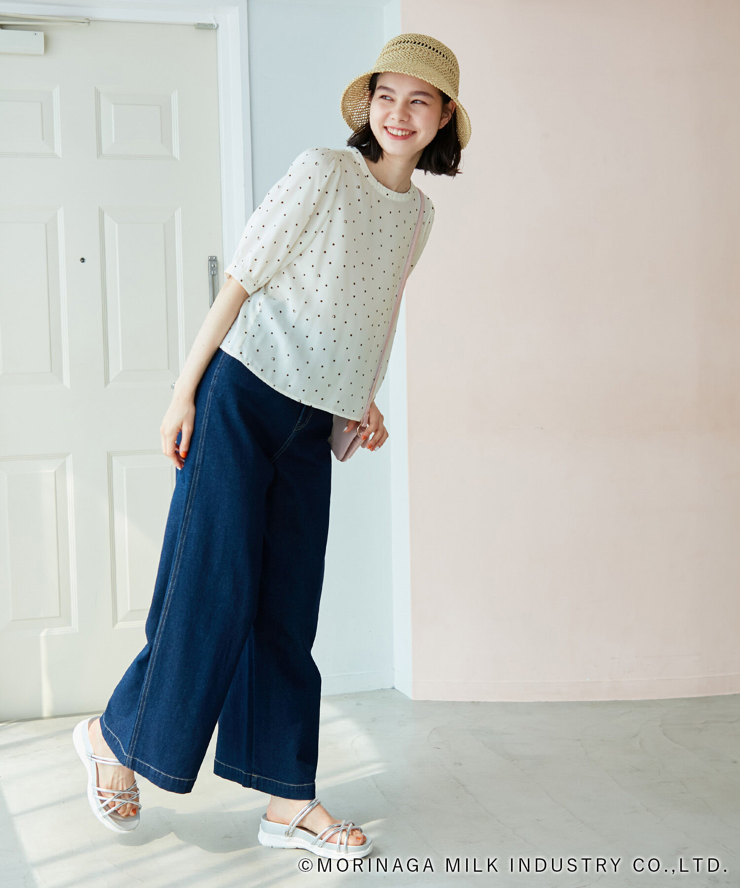 Rope&rsquo;Picnic「【Pino meets ROPE' PICNIC】Pinoドット柄ブラウス」|シャツ・ブラウス|