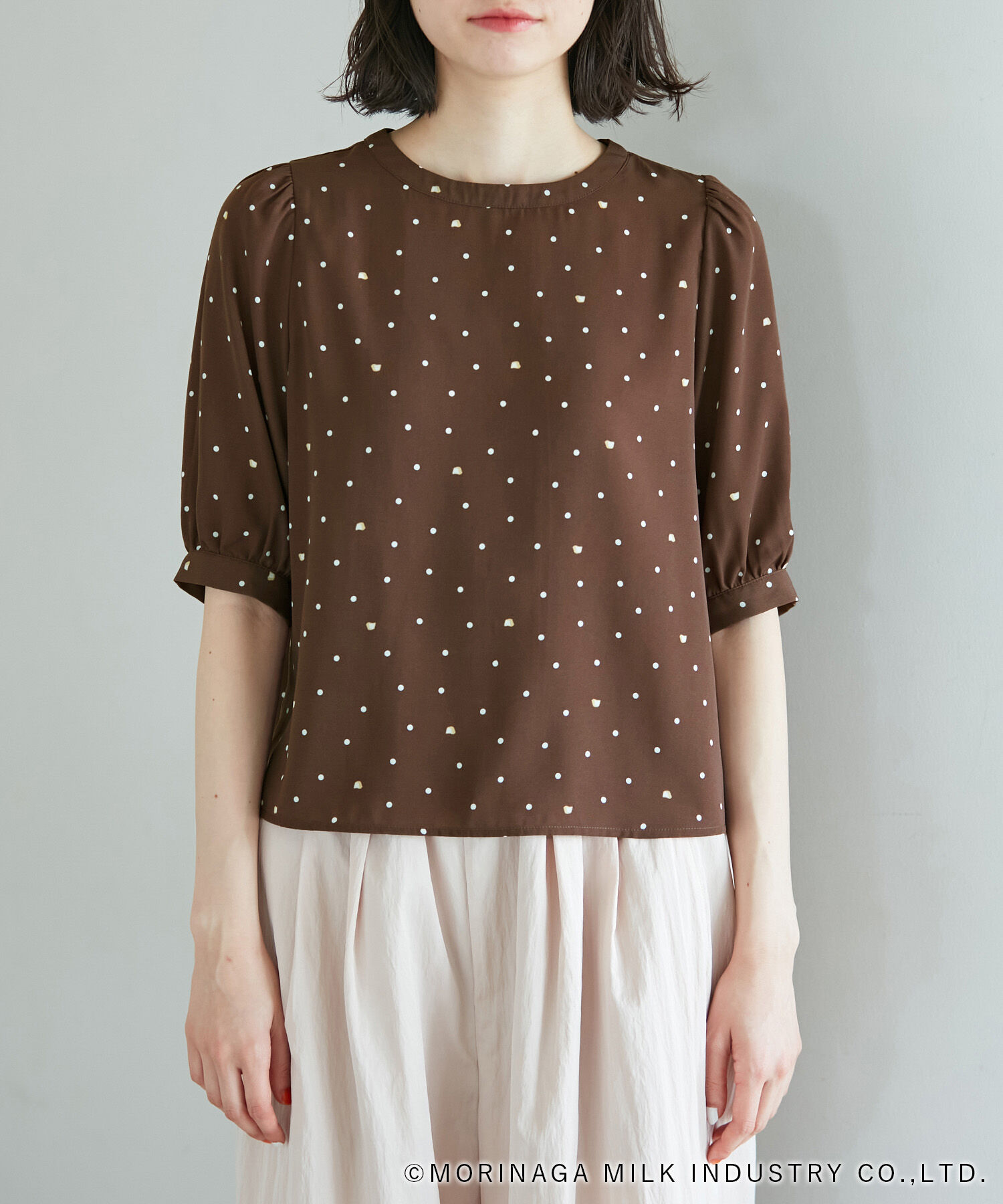 Rope&rsquo;Picnic「【Pino meets ROPE' PICNIC】Pinoドット柄ブラウス」|シャツ・ブラウス|