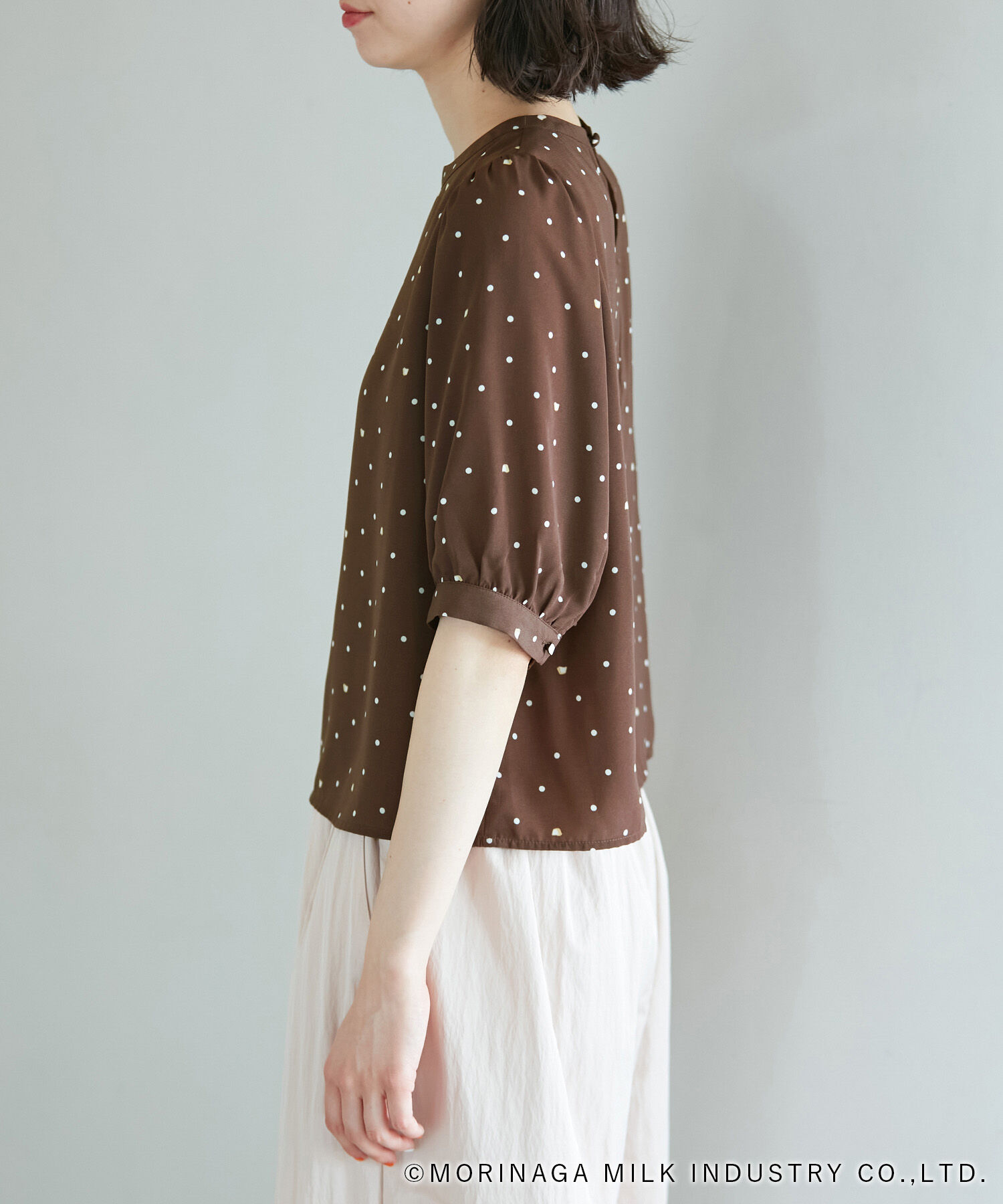 Rope&rsquo;Picnic「【Pino meets ROPE' PICNIC】Pinoドット柄ブラウス」|シャツ・ブラウス|