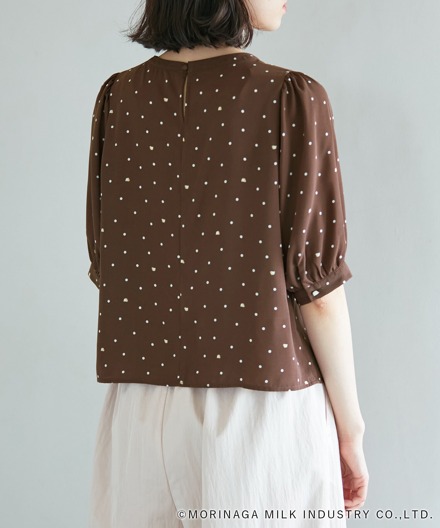 Rope&rsquo;Picnic「【Pino meets ROPE' PICNIC】Pinoドット柄ブラウス」|シャツ・ブラウス|