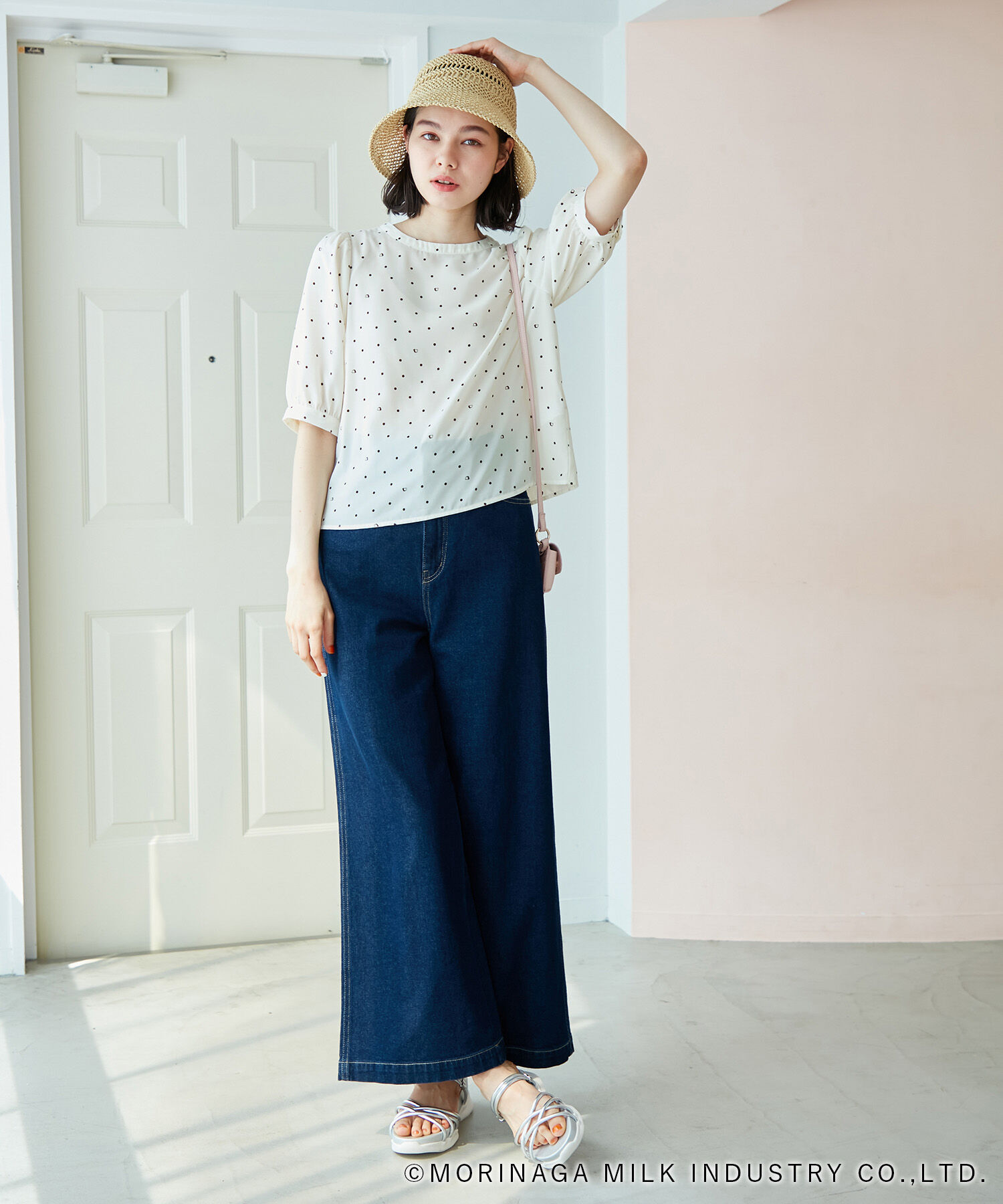 Rope&rsquo;Picnic「【Pino meets ROPE' PICNIC】Pinoドット柄ブラウス」|シャツ・ブラウス|