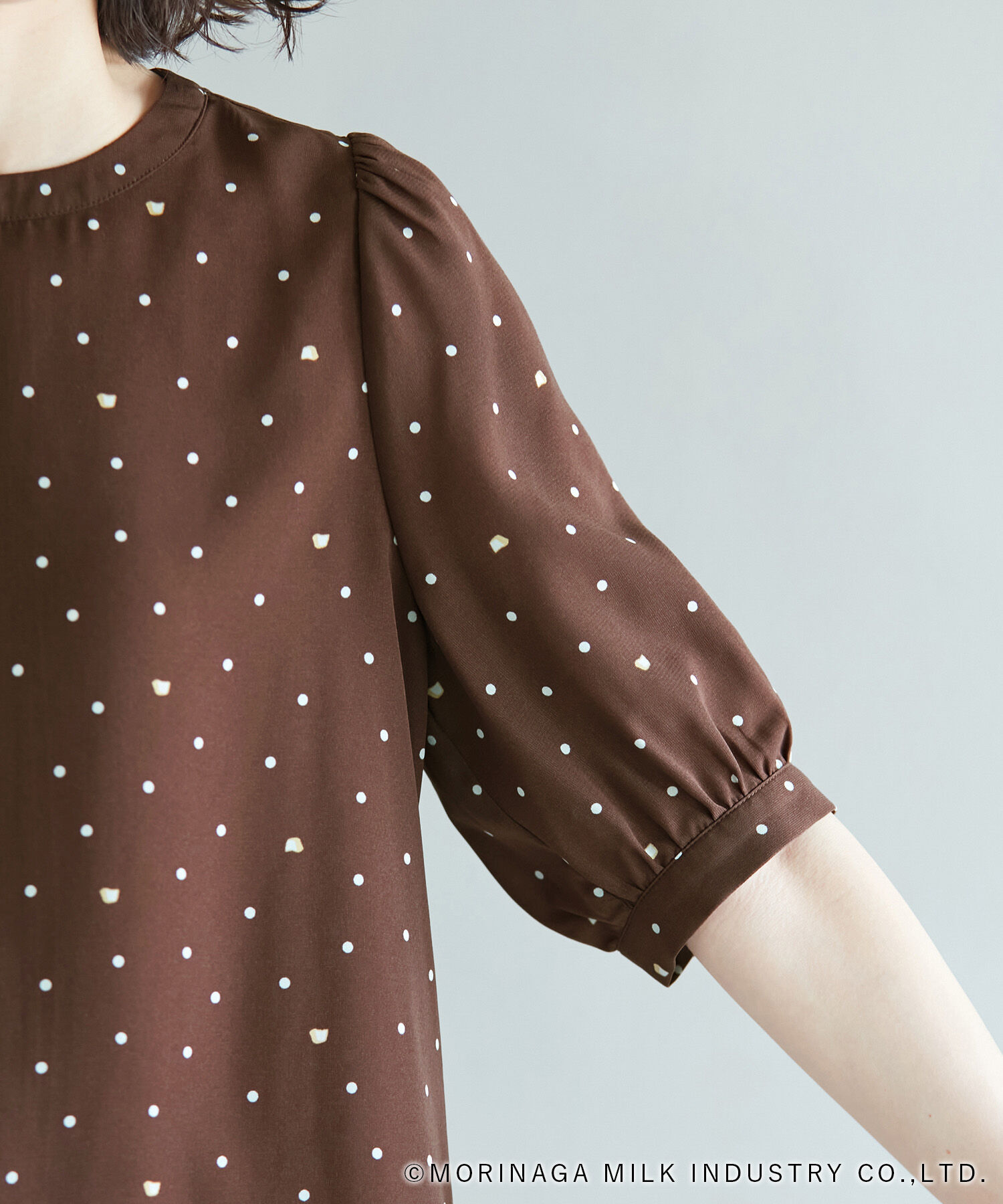 Rope&rsquo;Picnic「【Pino meets ROPE' PICNIC】Pinoドット柄ブラウス」|シャツ・ブラウス|