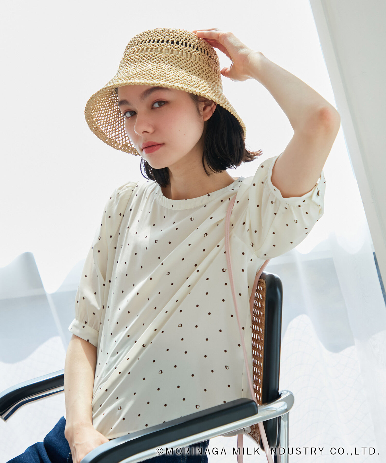 Rope&rsquo;Picnic「【Pino meets ROPE' PICNIC】Pinoドット柄ブラウス」|シャツ・ブラウス|